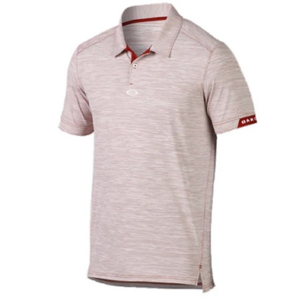 OAKLEY Gravity Golf Heathered Red Accents Polo Shirt